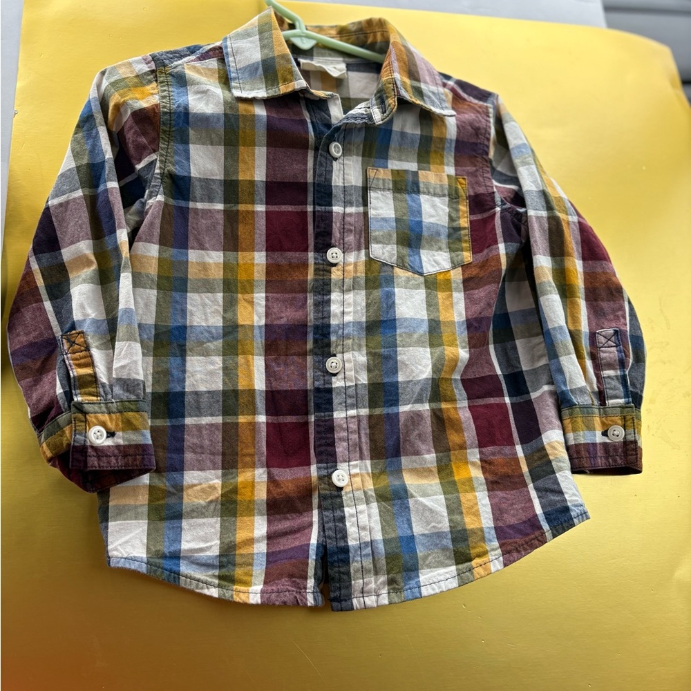 Crazy 8 Plaid Multicolor Kids button down Shirt Size 2T